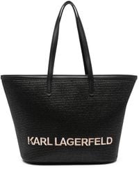 Karl Lagerfeld - K/Essential Raffia Tote Bag - Lyst