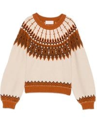 iBlues - Crystal-Embellished Jacquard-Knit Sweater - Lyst