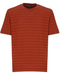 ZEGNA - Gestreept T-Shirt - Lyst