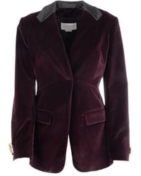 Genny - Velvet Pleated-Back Blazer - Lyst