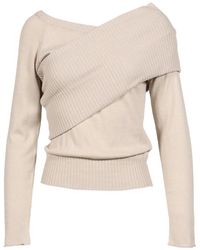 BOHEMSEO - One-Shoulder Ribbed Sweater - Lyst