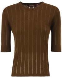 Max Mara - Ribbed-Knit Silk-Blend Top - Lyst