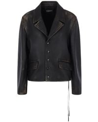 Ann Demeulemeester - Malik Distressed-Effect Leather Jacket - Lyst