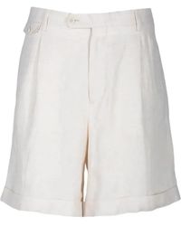 Lardini - Pleated Turn-Up Tailored Shorts - Lyst