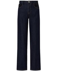Liu Jo - Straight Jeans With Fabric Details - Lyst