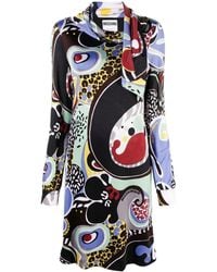 Moschino - Midi-jurk Met Abstracte Print - Lyst