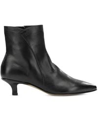 Pomme D ́Or - Pointed-Toe Leather Ankle Boots - Lyst
