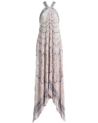 Alberta Ferretti - Printed Satin Dress - Lyst