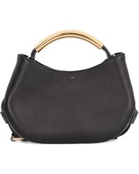 Moschino - Curved-Handle Leather Tote Bag - Lyst