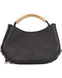 Moschino - Curved-Handle Leather Tote Bag - Lyst