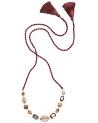 Jennifer Behr - Leah Crystal-Embellished Tassel Necklace - Lyst