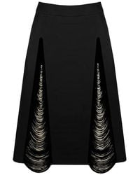 Contessa Mills - Madeleine Fringe-Detail Skirt - Lyst