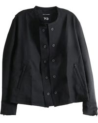 Y-3 - Double-Breasted Collarless Jacket - Lyst