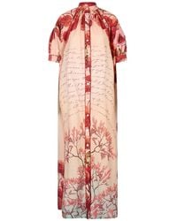 F.R.S For Restless Sleepers - Mete Floral-Print Broderie-Anglaise Maxi Dress - Lyst