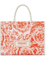 Versace - Medium Athena Baroque Pattern Tote Handbag - Lyst