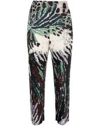 Pleats Please Issey Miyake - Frosty Forest Pleated Cropped Trousers - Lyst