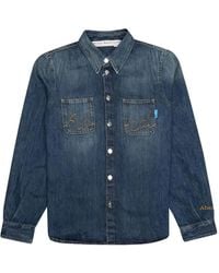 Advisory Board Crystals - Denim Overhemd Met Geborduurde Zak - Lyst