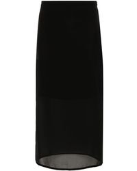 Sportmax - Semi-sheer Panel Midi Skirt - Lyst