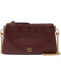 Pinko - Logo-Plaque Zip Clutch Bag - Lyst