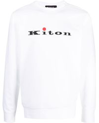 Kiton - Sweat en coton à logo imprimé - Lyst