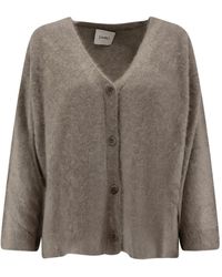 Nude Buttoned V-Neck Cardigan in Black | Lyst UK