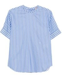 N°21 - Blouse Rayée À Manches Courtes - Lyst