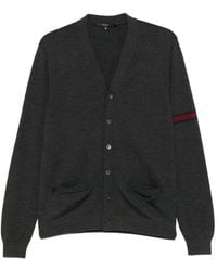 Gucci - Striped-Sleeve V-Neck Cardigan - Lyst