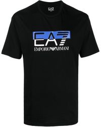 EA7 - T-shirt en coton à logo imprimé - Lyst