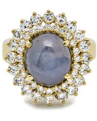 Jewels Aficionado - 18Kt Gelbgoldring Mit Saphir Und Diamant - Lyst