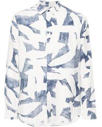 Paul Smith - Abstract Cutout-print Long-sleeve Shirt - Lyst