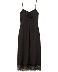 Twinset - Lace-Trimmed Slip Midi Dress - Lyst