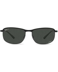 Ray-Ban - Polarized-Lenses Rectangle-Frame Sunglasses - Lyst