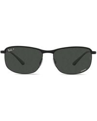 Ray-Ban - Polarized-Lenses Rectangle-Frame Sunglasses - Lyst