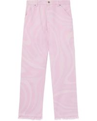 PUCCI - Marmo Print Wide Leg Denim - Lyst