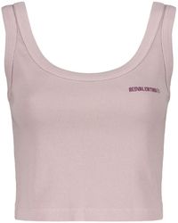 RED Valentino - Embroidered Logo Ribbed-Knit Top - Lyst