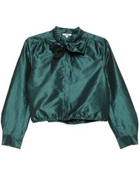 Maje - Bow-Detail Elasticated-Hem Shirt - Lyst