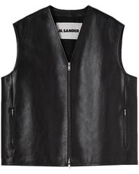 Jil Sander - Chaleco Con Logo En Relieve - Lyst