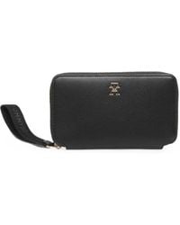 Tommy Hilfiger - Logo-Plaque Wristlet Compact Zip Wallet - Lyst