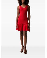 Morgan - Ribbed-Knit Ruffled Mini Dress - Lyst