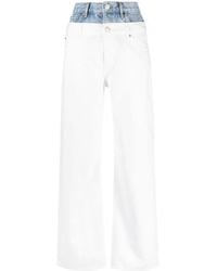 Sandro - Double-waisted Organic-cotton Wide-leg Jeans - Lyst