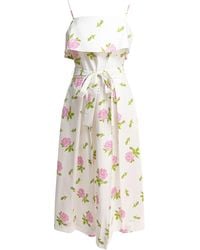 La Maison Talulah - Rose-Print Midi Dress - Lyst