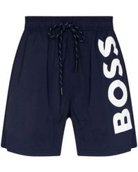 BOSS - Octopus Logo-Print Swim Shorts - Lyst