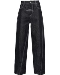Gcds - Raw Denim Wide Jeans - Lyst