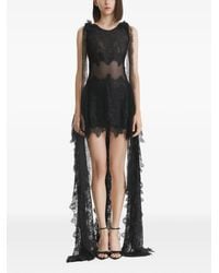 2310 STUDIO - Lace-Panelled High-Low Mini Dress - Lyst