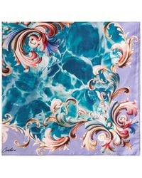 Versace Jeans Couture - Foulard En Soie À Imprimé Graphique - Lyst