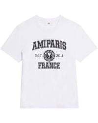 Ami Paris - T-shirt blanc Paris France - Lyst