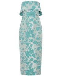 Anna Quan - Gretel Floral-Jacquard Strapless Midi Dress - Lyst