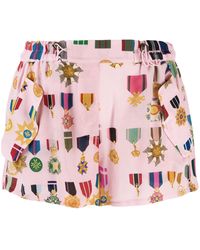 Mr & Mrs Italy Medal Pattern Shorts - Multicolour