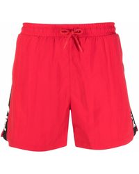 Fila Logo-tape Swim Shorts - Red