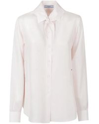 Prada - Zijden Popeline Blouse - Lyst
